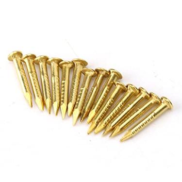 Imagem de Cosiki Fixação Forte 100pcs 10mm do Prego da Cabeça Redonda de Bronze para a Instalação da Dobradiça Mobília Doméstica (10mm de comprimento)