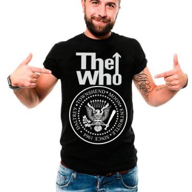Imagem de Camiseta camisa The Who logo bandeira exclusiva, unissex varias cores 