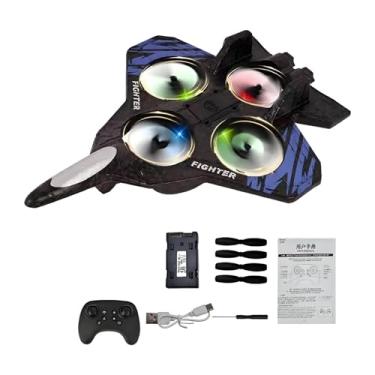 Imagem de simhoa Avião RC de controle remoto, portátil, para, com giro de 360°, modelo de helicóptero de, ideal para iniciantes, adultos e meninos, Azul 1 Bateria