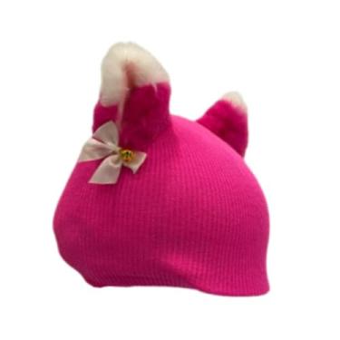 Imagem de Dynwave Capa para capacete de esqui em tricô, acessório protetor e criativo com desenho animado para capacetes de snowboard e esqui, ideal para skate, Orelha Vermelha Rosa