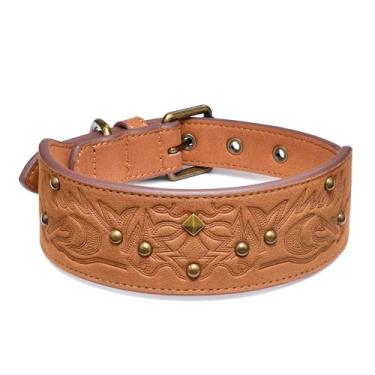 Imagem de Blueberry Pet Coleira de couro de camurça de microfibra em relevo premium em marrom sela