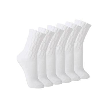 Imagem de Kit com 6 Pares de Meias Aeróbica Lupo 4810-003, Branco, 33-36