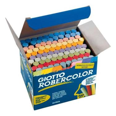 Imagem de Giz Escolar Robercolor Lettering Cx 100 COLORIDOS - 539000 - FILA GIOT