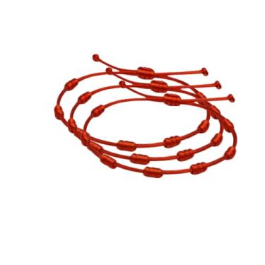 Imagem de Pulseira Vermelha kit c 3 pulseiras da Sorte 7 Nós | Amuleto da Kabbalah | Proteção contra o Mau-Olhado | Prosperidade | Ajustável |Unissex