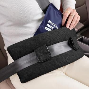 Imagem de HOPEPIG Almofada de cinto de segurança para mastectomia pós-cirurgia, travesseiro de cinto de segurança super macio, almofada de cinto de segurança para recuperação de cirurgia cardíaca, recuperação