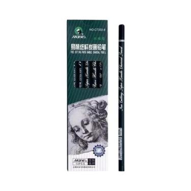 Imagem de 12 Lápis De Carvão Neutro Extra Macios Para Efeitos Pretos Em Desenhos