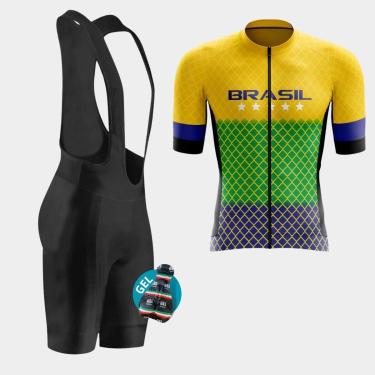 Imagem de Conjunto Way de Ciclismo Camisa Premium Zíper Total e Bretelle com Forro Gel Pedal Mtb-Masculino