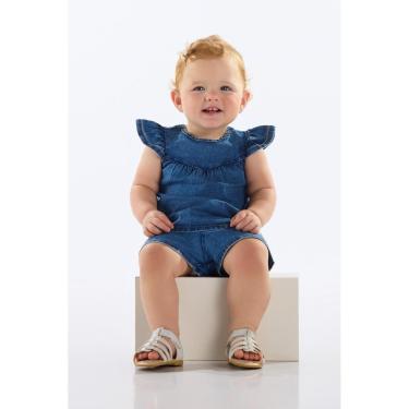 Imagem de Conjunto Bebê com Blusa e Short Jeans Quimby-Feminino