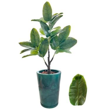 Imagem de Bananeira Artificial Planta Com Vaso Folhas Cheias Decoração - Flor Im