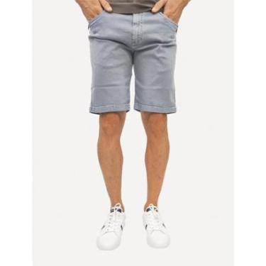 Imagem de Bermuda Dudalina Jeans Slim 5 Pockets Tinturada Azul Claro-Masculino