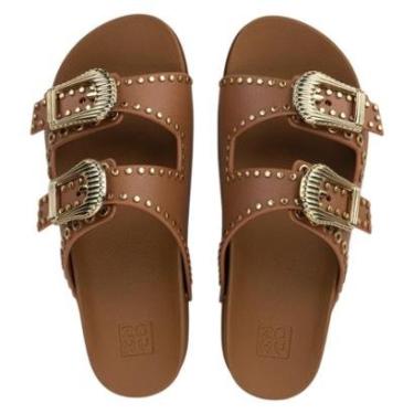 Imagem de Chinelo Feminino Conforto Metalizados Pins Studs Hold Zaxy-Feminino