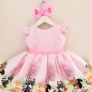 Imagem de Vestido Infantil Bosque Fazendinha Rosa Festa Luxo, 10