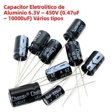 Imagem de Capacitor Eletrolítico De Alumínio De Alta Tensão 10V 16V 25V 35V 50V 