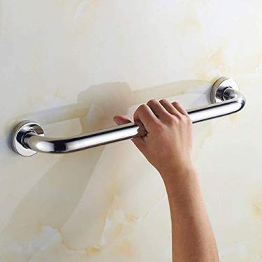 Imagem de Barra de apoio de segurança para banheiro, aço inoxidável, cromada, antiderrapante, barra de suporte para deficientes, barra de apoio de segurança para montagem na parede