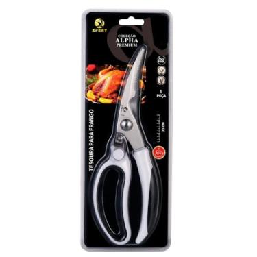 Imagem de Tesoura Culinária para Frango, Aço Inox, 23 cm, Cabo Anatômico, com Trava de Segurança