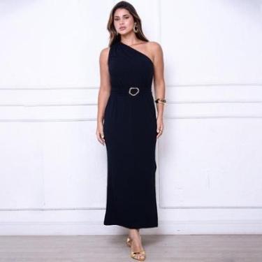 Imagem de Vestido Longo Ombro Só BBonnie Antonella Preto-Feminino