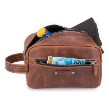 Imagem de Necessaire Masculina Couro 100% Legítimo Organizador De Mala - Ello Gr