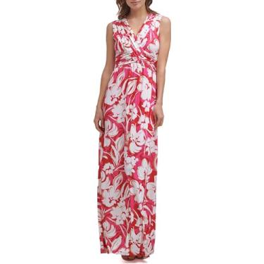 Imagem de Vince Camuto Vestido longo feminino estampado Ity, Rosa Multi, 44