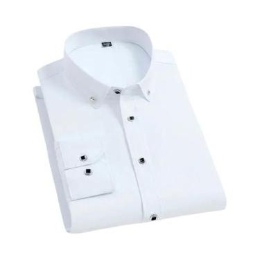 Imagem de Camisa Casual Masculina Branca De Manga Curta E Longa Versão Coreana D