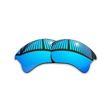 Imagem de MYCOURAG Lentes de reposição polarizadas com proteção UV para óculos de sol Oakley Half Jacket 2.0 XL OO9154 - Multicolorido, Azul gelo espelhado revestido polarizado, One Size