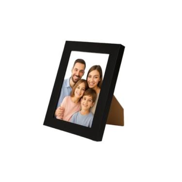 Imagem de Kit 5 Porta-Retratos 10x15 com Acetato – Moldura Preta Lisa Decorativa