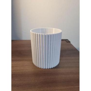 Imagem de Vaso Decorativo Moderno e Minimalista - Porta-Canetas, Trecos, Pincéis e Lápis para Mesa de Escritório e Home Office (Branco)