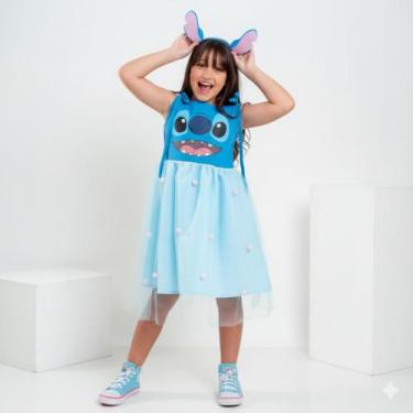 Imagem de Fantasia Stitch Vestido Infantil Juvenil - SouBellaKids, 8