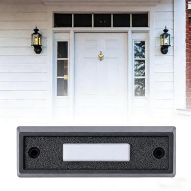 Imagem de Botão de campainha iluminado, botão de pressão de campainha de porta iluminado por LED, luz LED embutida com fio, campainha montada na parede