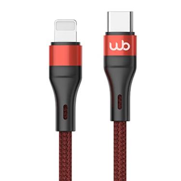 Imagem de WB Cabo USB-C e Ligthning 1 metro 27W Vermelho nylon trançado compatível com Apple