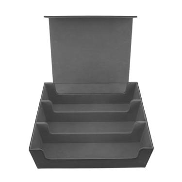 Imagem de Aoresac Caixa de Baralho de Cartas Grande Capacidade, Capa Baralho Couro Com Fecho Magnético Couro PU para Mais 1800 Folhas Cartas tarô Com Forro (Concha Preta Forro Cinza)