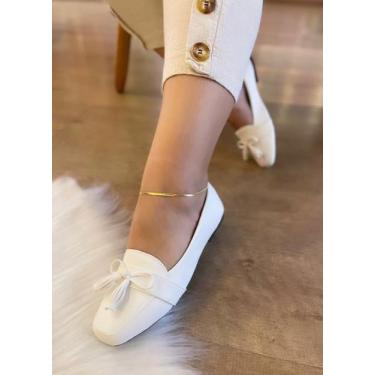 Imagem de Mocassim luxo laço sino cores variadas - Dlucca, Branco, 38