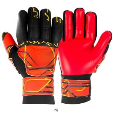 Imagem de Luva de Goleiro Semi-Profissional para Campo, Futsal e Society | Multiterreno | Aderência Superior e Conforto | 2025(Vermelho/Preto,11)
