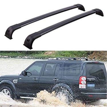 Imagem de YiXi-Partswell 2 peças de rack de teto travável barras transversais bagageiro alumínio adequado para Discovery 4 LR4 2010-2016 - Preto