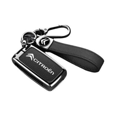 Imagem de Capa De Chave De Carro Em Liga De Alumínio E Couro Para Citroen C1 C2 