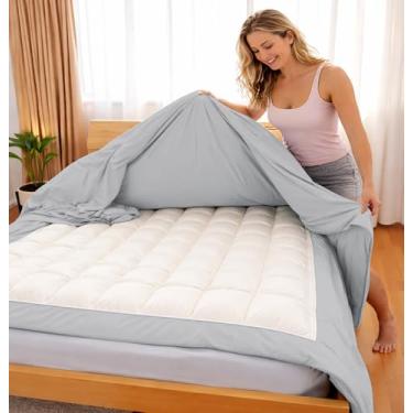 Imagem de Conjunto de capa de edredom com zíper de 3 lados, tamanho completo, cinza prateado - conjunto de capa de edredom de microfibra macia com fecho de zíper de 3 lados, capa de edredom tamanho casal (203 x