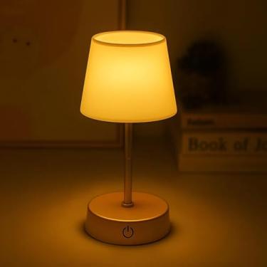 Imagem de Abajur de Mesa LED Recarregável Touch 3 Níveis de Luz Luminária Portátil sem Fio Dimerizável com Base Antiderrapante Ideal para Quarto, Escritório, Estudos