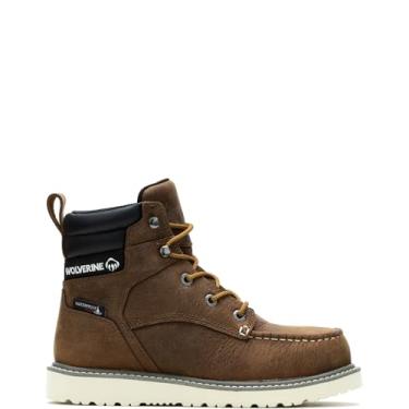 Imagem de Wolverine Sapato masculino Trade Wedge - marrom escuro, Marrom sudan, 5 Wide