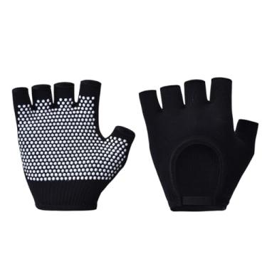 Imagem de Luvas de silicone para ioga para mulheres, antiderrapantes, sem dedos, luvas de pilates para academia, exercícios, musculação, tamanho único, serve para a maioria das mulheres e homens