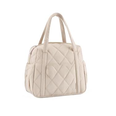 Imagem de Easozoom Lancheira para mulheres, lancheira isolada, térmica, à prova de vazamento, acolchoada reutilizável, lancheira para trabalho, escola, viagem, piquenique (off-white)