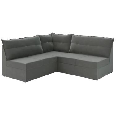 Imagem de Sofá de Canto 5 Lugares Renaut Suede Cinza Mamflex