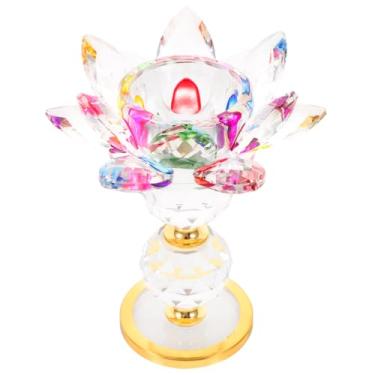 Imagem de Castiçal de cristal, suporte de vela de cristal, 1 peça de suporte de vela Feng Shui, decorações para casa, castiçais perfumados, castiçais, ornamento, cristal, lótus, castiçal, vidro, novo estilo