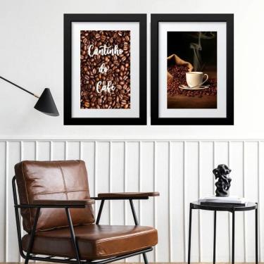 Imagem de Kit 2 Quadros Grandes Cantinho Do Café - 60X48Cm