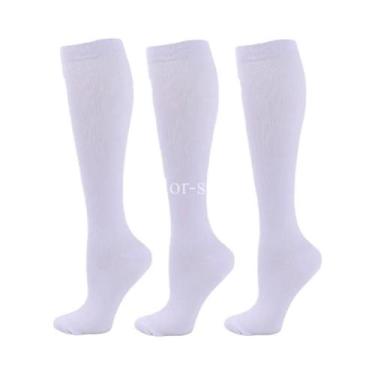 Imagem de Meias De Compressão Unissex, 3 Pares, Circulação Sanguínea, Corrida, A