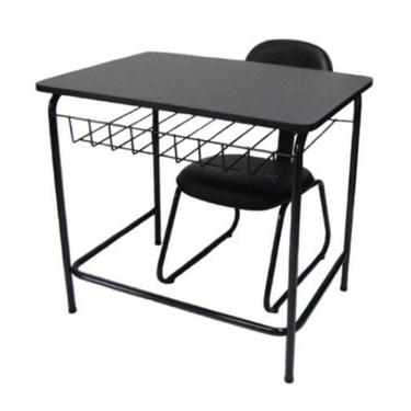 Imagem de Mesa Escolar Com Cadeira De Escritório Mesa Escolar Preto