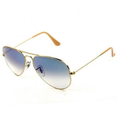 Imagem de Óculos De Sol Ray Ban Rb3025l 001-3f 58 Aviador Azul Degrade