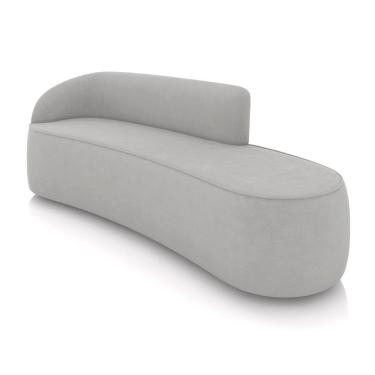 Imagem de Sofá 4 Lugares Orgânico 220 Cm Morgan Suede Cinza D03 - D'rossi