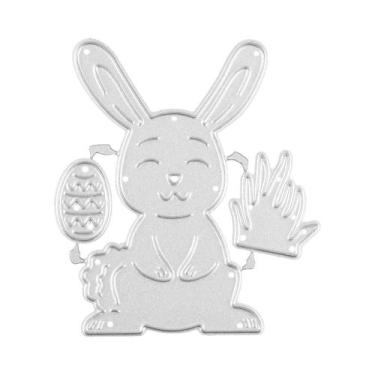 Imagem de Coelho feliz páscoa corte de metal dados estênceis para diy scrapbooki