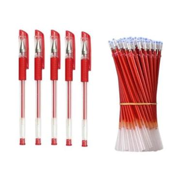 Imagem de Canetas De Gel Pretas, Azuis E Vermelhas, Refil De Caneta Esferográfic