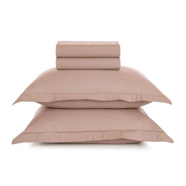 Imagem de Jogo de Cama Karsten Deliz 200 Fios 4 Peças Queen Rosa