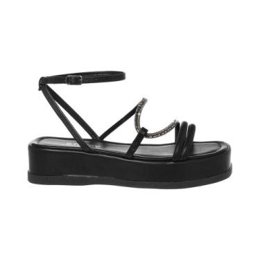 Imagem de Sandalia Plataforma Papete Flatform Feminina Brilhante Moda - Stessy S